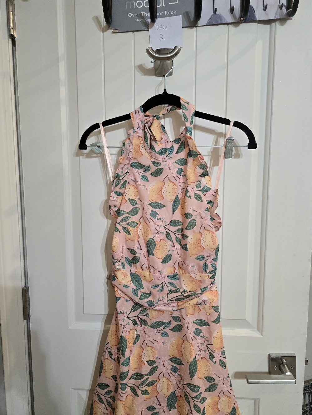 NWT Selfie Leslie Sleeveless Pink Lemon Print A-Line Dress Mauve Amalfi Small - Picture 3 of 5